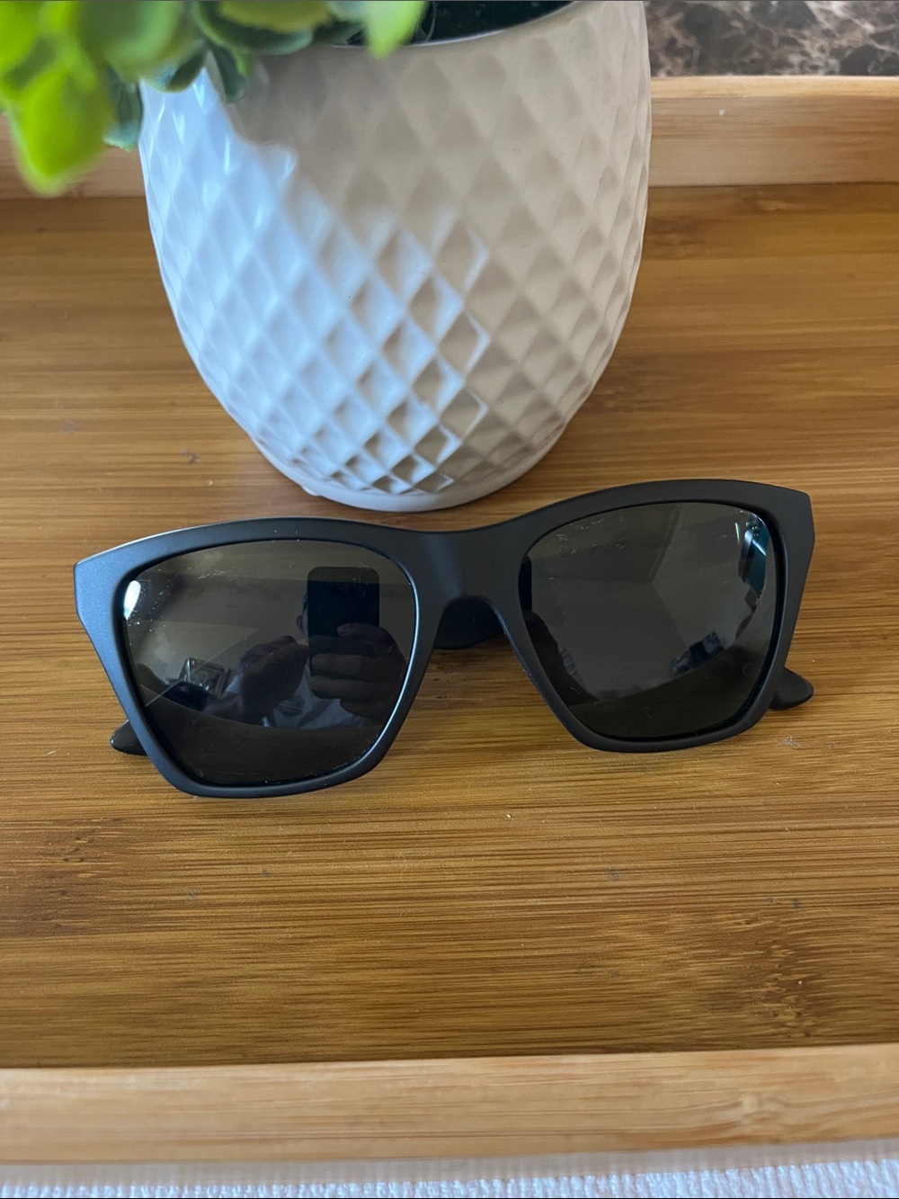 Von Zipper Matte Black Cat-Eye Sunglasses with Dark Lenses